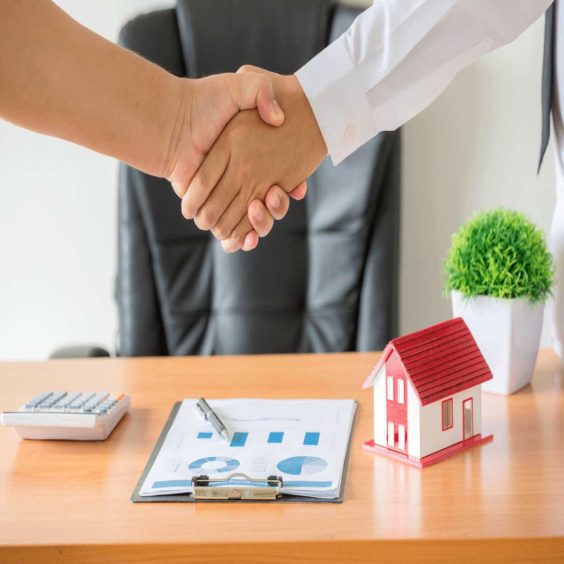 hands agent client shaking hands after signed contract buy new apartme1nt